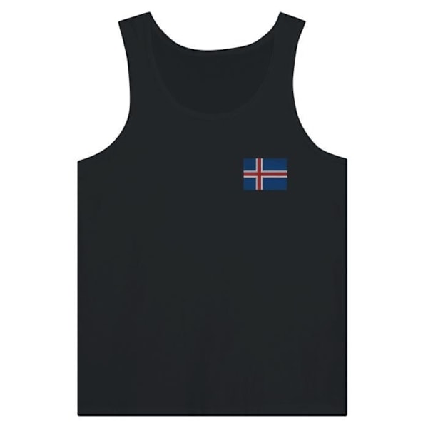 Island Flag Broderi Tank Top i Sort Svart XL