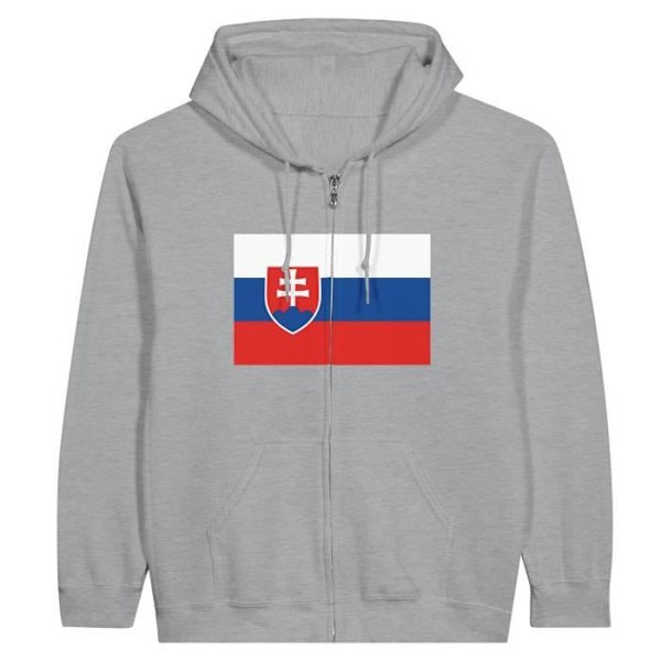 Slovakien Flag Zip Hoodie i grått Grå jag