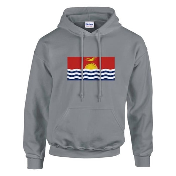 Kiribati Flag Hoodie i grått Grå XL