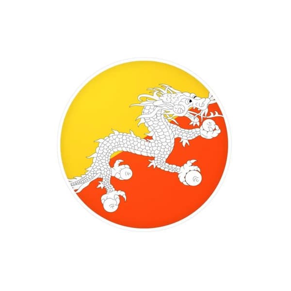 Bhutanin lippu tarrat - 8 cm - 1000 kpl Flerfärgad