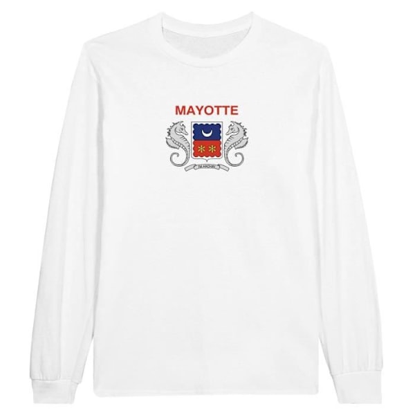 Mayotte Flag langærmet T-shirt i hvid Vit M