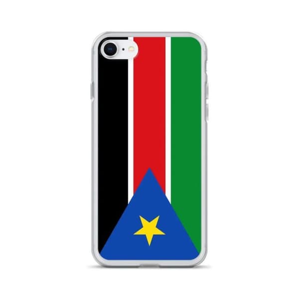 Coque iPhone - iPhone 8 - Drapeau Soudan du Sud - Blød - Multifarvet - Vertikal Flerfärgad