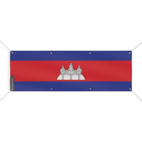 Kambodžan lippubanneri 8 silmukkaa 60x180 cm