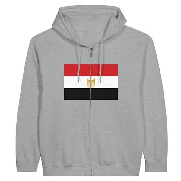 Egypt Flag Hættetrøje med lynlås i grå Grå XL