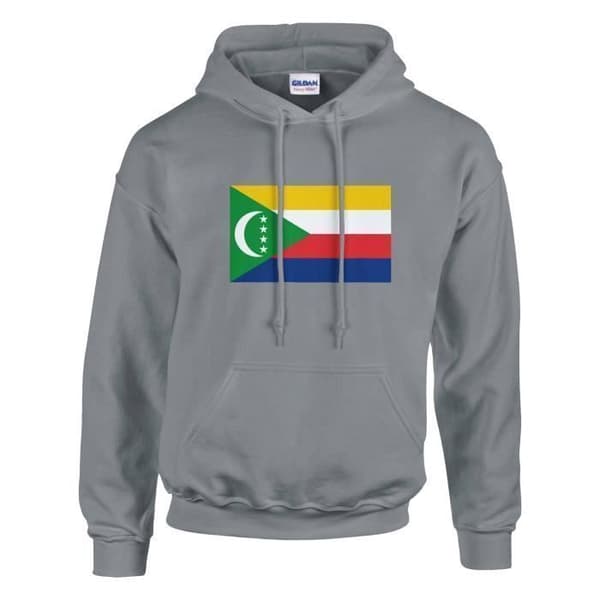 Hættetrøje - PIXELFORMA - Comorernes flag - Grå - Lange ærmer - Blandet Grå S