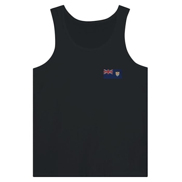 Anguilla Flag Embroidery Tank Top i Sort Svart XXL