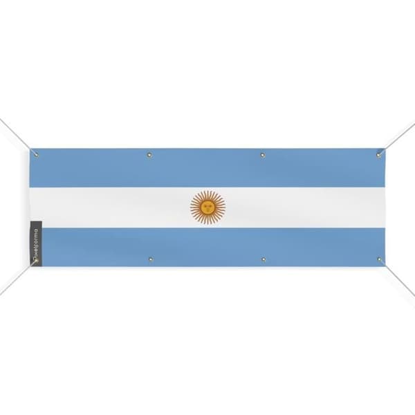 Flaggbanner - PIXELFORMA - Argentina - 8 öljetter - 110x330 cm - Slitstark polyester