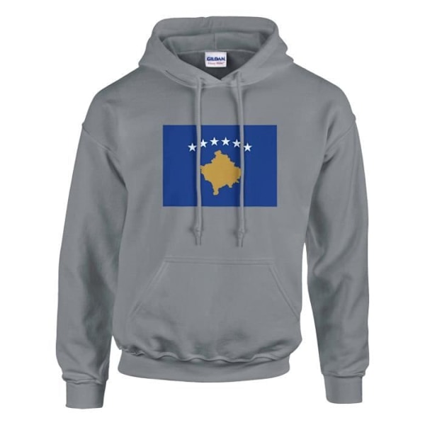 Kosovo Flag Hoodie i grått Grå XXXXXL