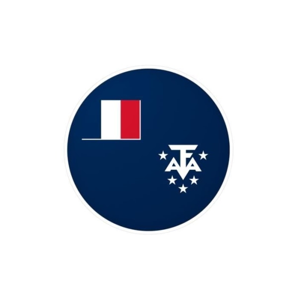 Runt klistermärke Franska Antarktis flagga 8 cm i 1000 bitar