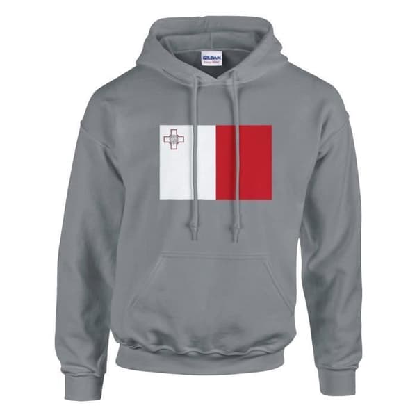 Hætte sweatshirt - PIXELFORMA - Maltas flag - Grå - Økologisk bomulds-polyester - Éco-responsible Grå XXXXL
