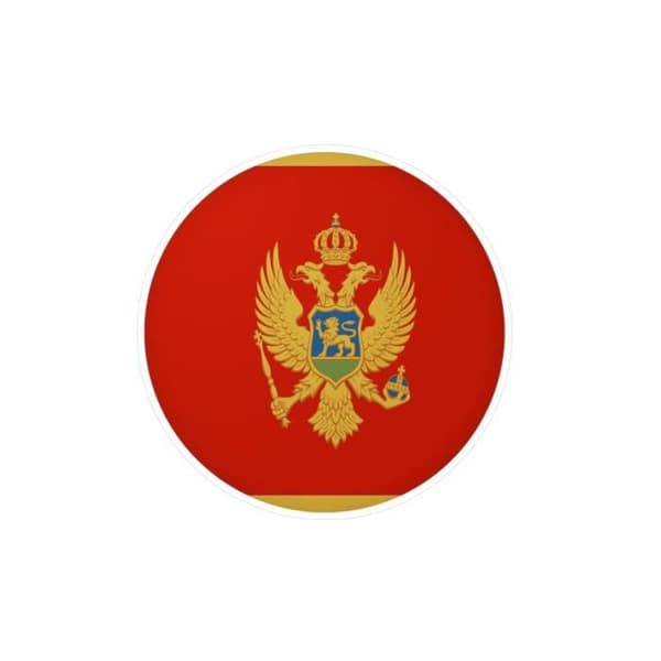 Pyöreä tarra Montenegron lippu 10 cm 1000 kappaletta