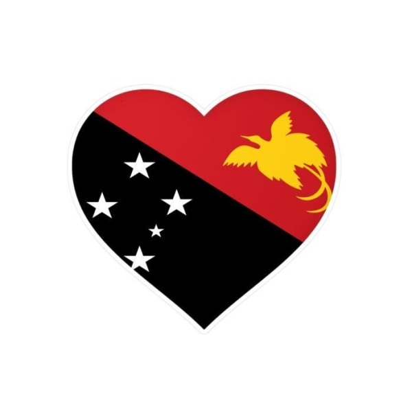 Hjärtklistermärke Papua Nya Guineas flagga 7 cm i 1000 bitar
