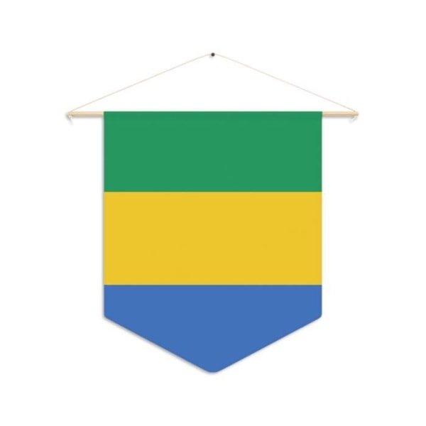 Gabon flaggvimpel att hänga i canvas 30x45cm