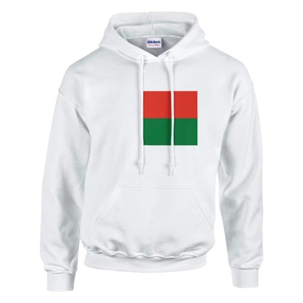 Madagascar Flag Hoodie i Vit Vit XXXL