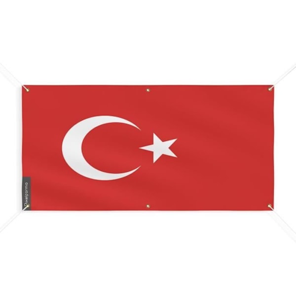 Tyrkiet Flag Banner 6 Øjer 200x400cm i polyester