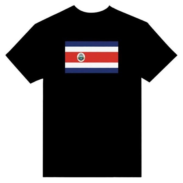 Costa Rica Flag -t-paita mustana Svart jag