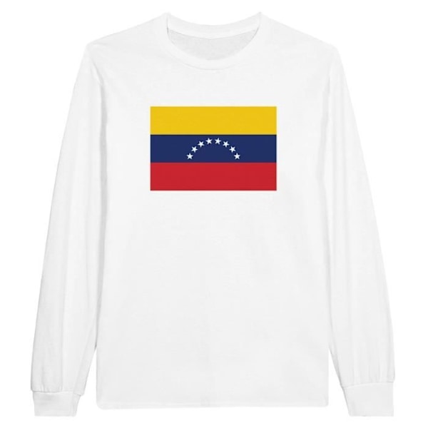 Venezuela Flag pitkähihainen T-paita valkoinen Vit XL