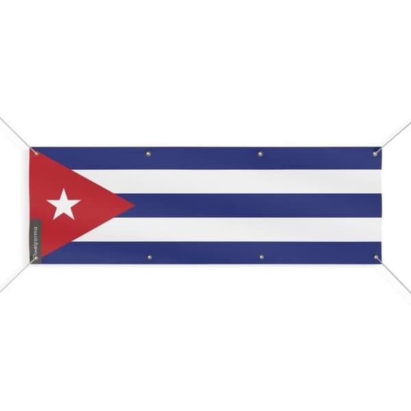 Cuba Flag Banner 8 Øjer 80x240 cm