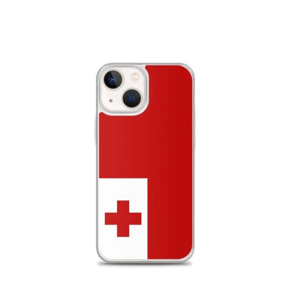 iPhone-fodral - Tonga-flagg - iPhone 13 mini - Flexibelt - Multicolor - Vertikal Flerfärgad