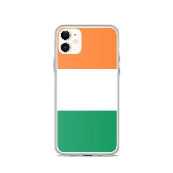 Coque til iPhone - PIXELFORMA - iPhone 11 - Irlands flag - Blødt silikone - Letvægtsdesign Grön, Vit, Orange