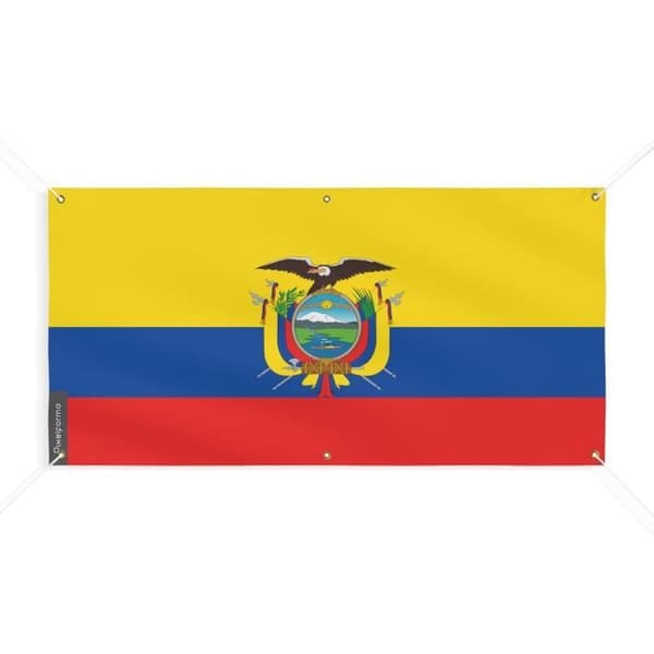 Ecuador Flag Banner 6 silmukkaa 130x260cm polyesteriä