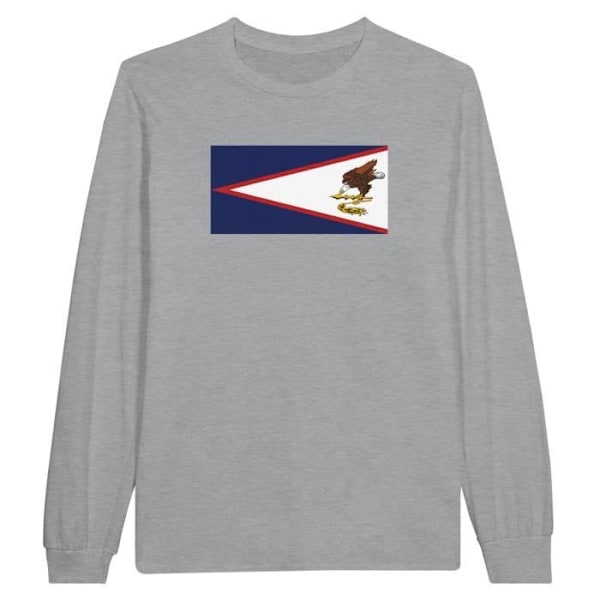 American Samoa Flag Långärmad T-shirt i grått Grå XXL