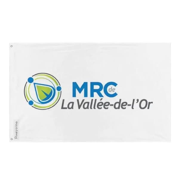 Flagga - La Vallée-de-l'Or - 120 x 180 cm - Polyester - Tryck fram/bak - Metallöglor Flerfärgad