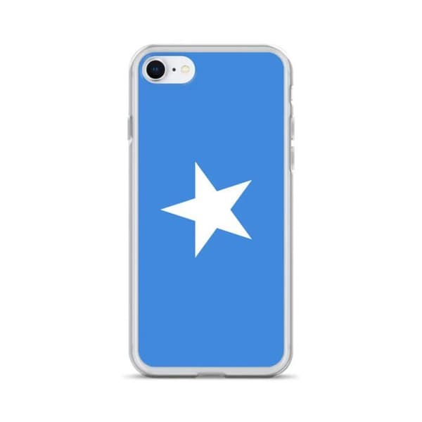 Coque iPhone 8 - PIXELFORMA - Drapeau de la Somalie - Silicone souple - Protection complète - Bleu Blå