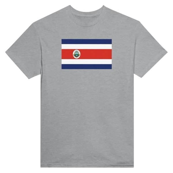 T-shirt - PIXELFORMA - Costa Ricas flagga - Grå - 100% bomull - Korta ärmar Grå XXXXL