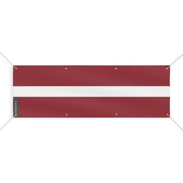 Lippubanneri - PIXELFORMA - Latvia - 8 silmukkaa - 160x480 cm - Kestävä polyesteri