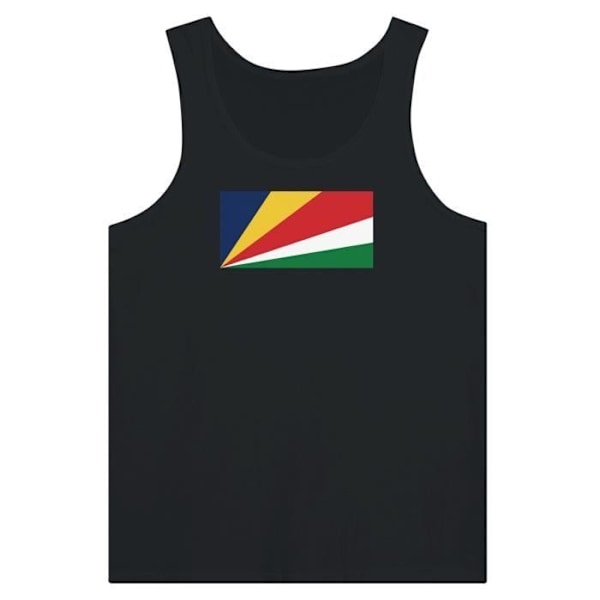 Seychellernes flag tanktop i sort Svart M