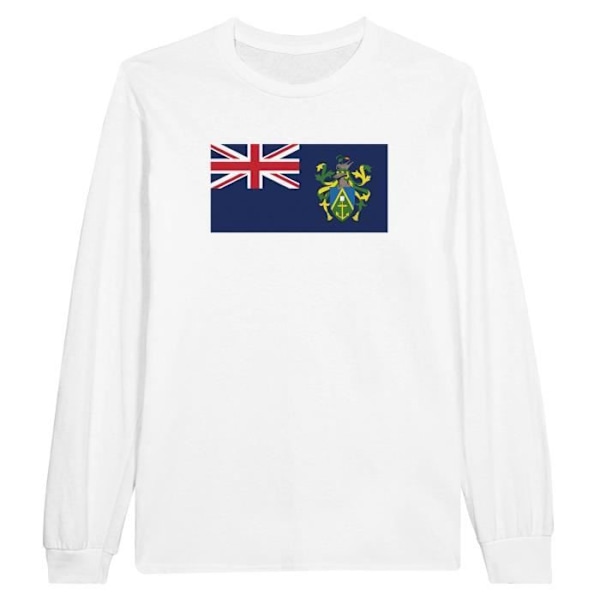 Pitcairn Islands Flag pitkähihainen t-paita valkoinen Vit M