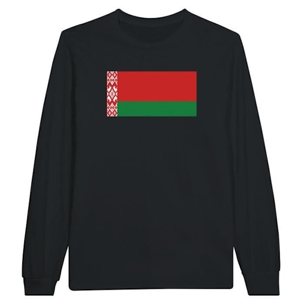 Vitrysslands flagga långärmad T-shirt i svart Svart XL