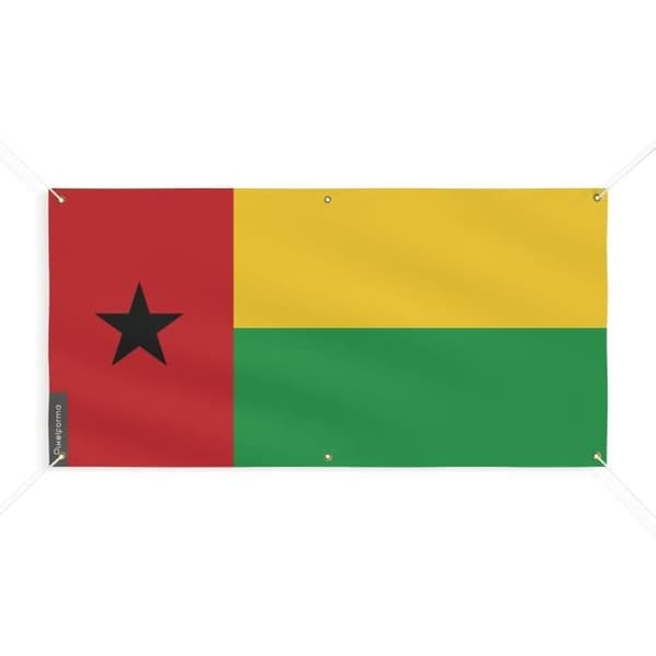 Guinea-Bissaun lippu 6 silmukkaa 150x300cm polyesteriä