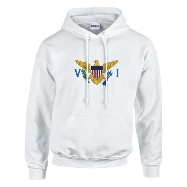 Hættetrøje - PIXELFORMA - Jomfruøernes flag - Bomuld-polyester - Lange ærmer - Hvid Vit M