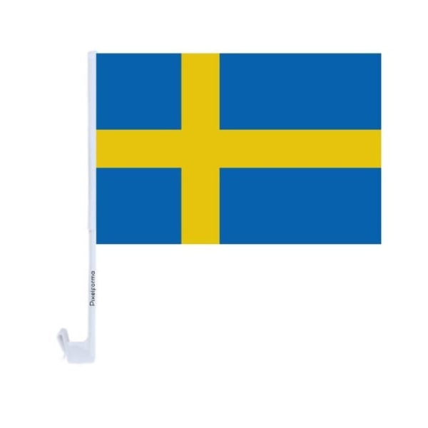 Sverige bilflag i polyester 14x21cm 10 stk