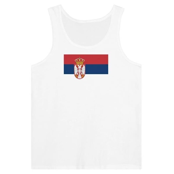 Serbia Flag Tank Top i hvid Vit XL