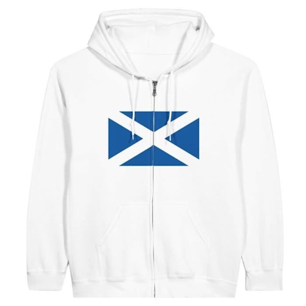 Scotland Flag Hoodie med dragkedja i vit Vit XXL