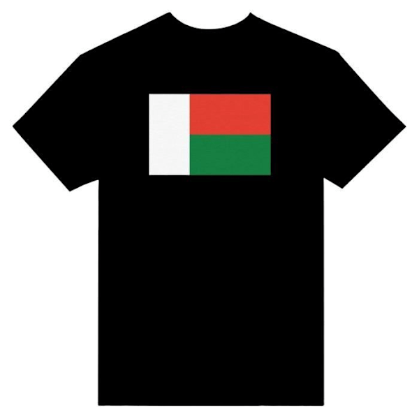 Madagaskar Flag T-shirt i sort farve Svart XL