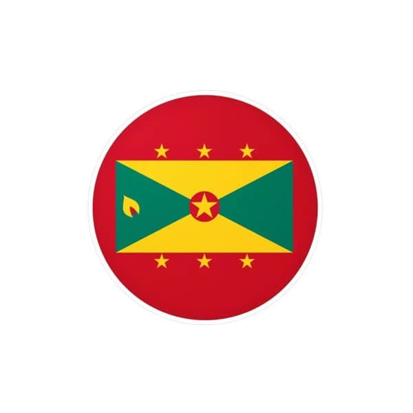 Pyöreä Tarralippu Grenada - 6 cm - 1000 kappaletta Flerfärgad