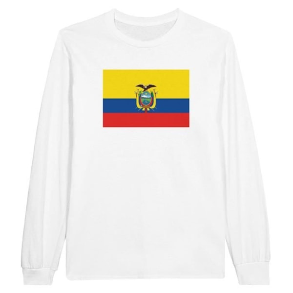 Ecuador Flag pitkähihainen T-paita valkoinen Vit XXL