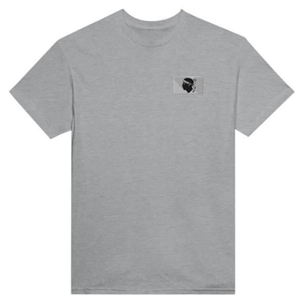 Corsica flag broderet T-shirt i grå Grå M