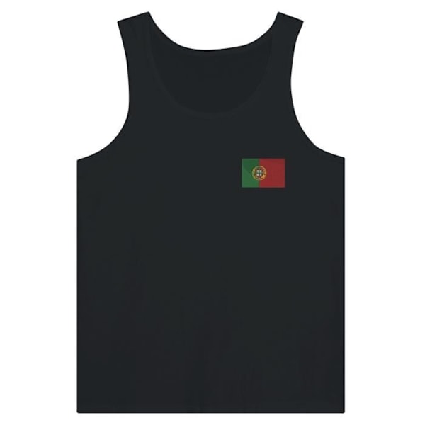 Portugal Flag Broderi Tank Top i Sort Svart S