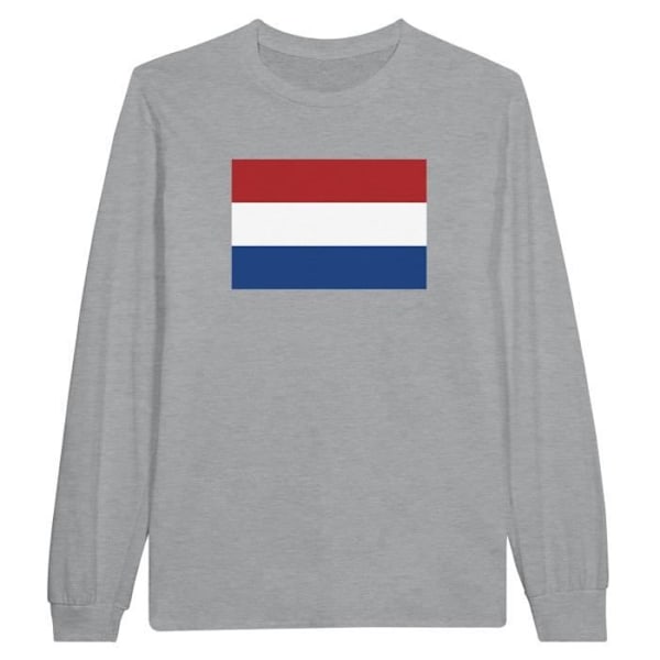 Nederländernas flagga långärmad T-shirt i grått Grå XXL