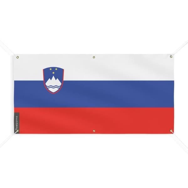 Banneri Slovenian lippu 6 silmukkaa 160x320cm polyesteriä