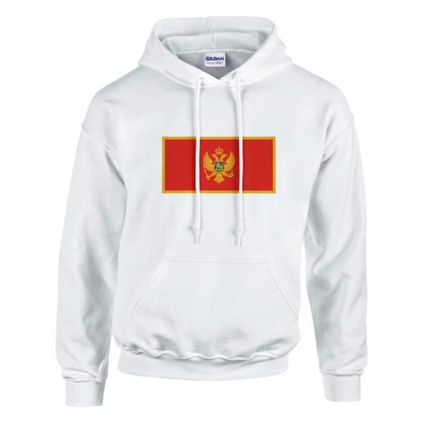 Montenegro Flag -huppari valkoinen Vit XXXXL