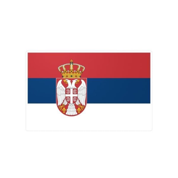 Klistermärke Serbiens flagga 7,0x11,0cm i 1000 bitar