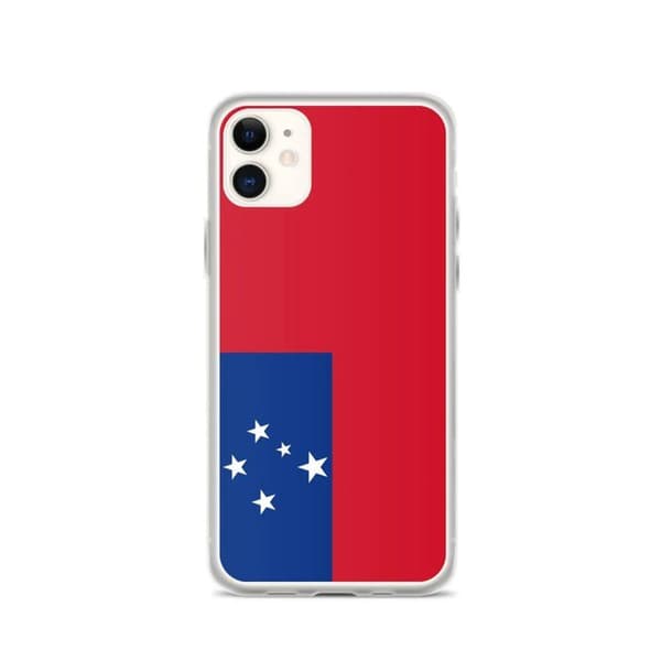Coque iPhone 11 - PIXELFORMA - Samoa flag - Blødt silikone - Fuld beskyttelse - Unisex Samoa flagga