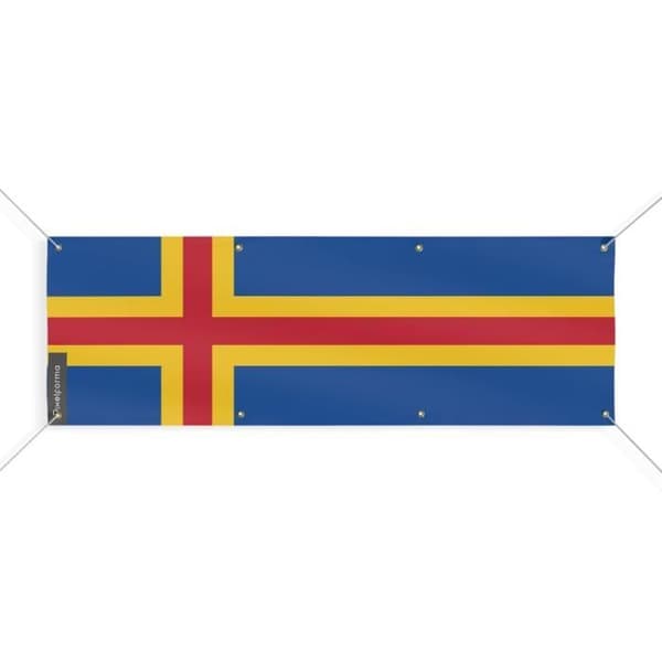 Banner Åland flag - PIXELFORMA - 70x210 cm - Holdbart polyester - Digitaltryk
