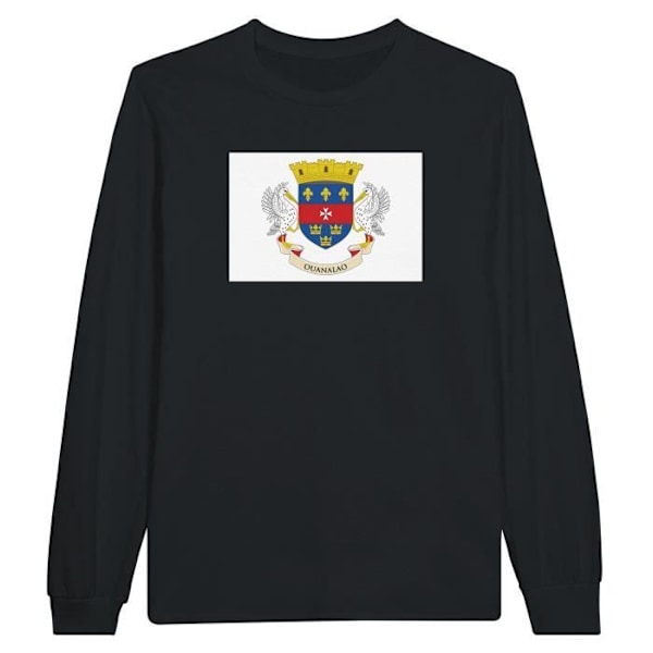 Saint Barthélemy Flag Langærmet T-shirt i sort Svart M